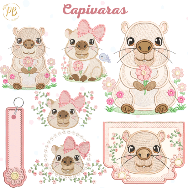 Capivara aplique e pontos leves