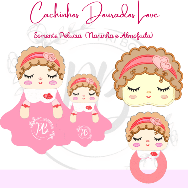 NANINHAS E PELUCIAS CACHINHOS DOURADOS LOVE