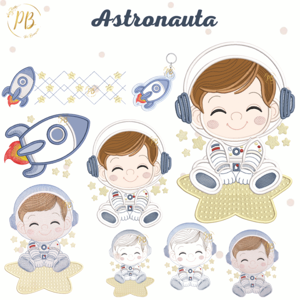 ASTRONAUTA APLIQUE E RIPPLED