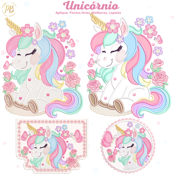 Coleção Unicornio APLIQUE E PONTOS LEVES