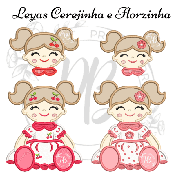 LEYA CEREJINHA E FLORZINHA APLIQUE
