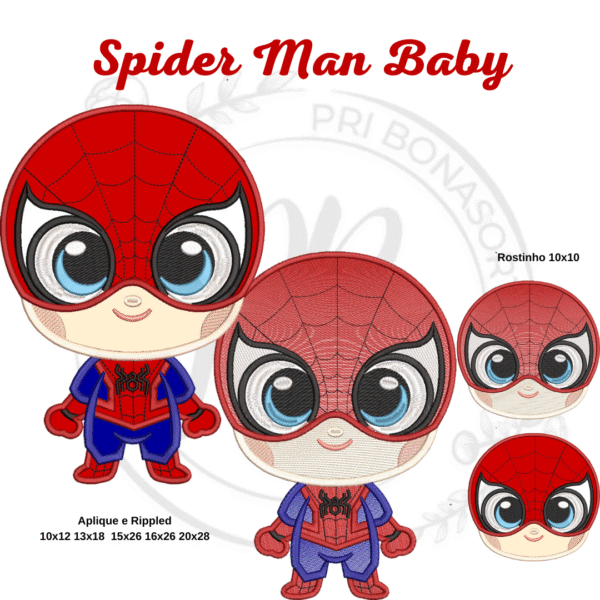 Homem Aranha Baby APLIQUE E RIPPLED herois