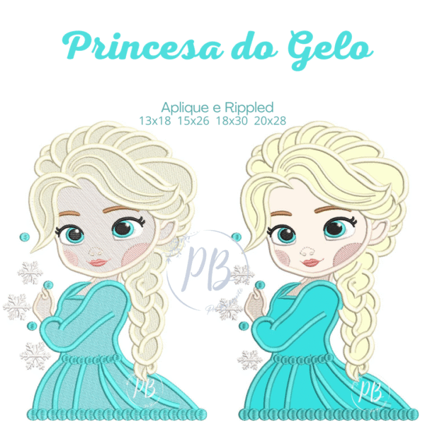 PRINCESA DO GELO APLIQUE E RIPPLED