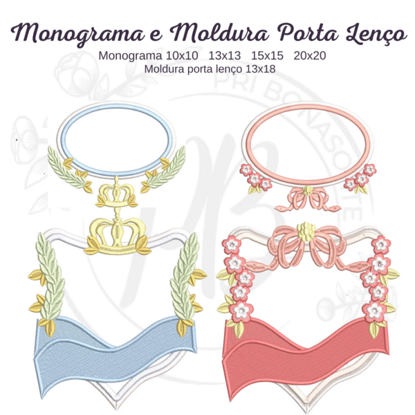 Monograma e moldura porta lenço