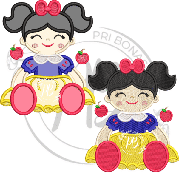 Leya Branca de neve APLIQUE E RIPPLED princesa - Imagem 3