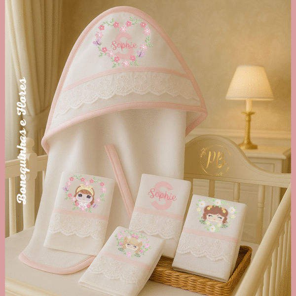 Trio Bonequinhas e Flores 1 - Imagem 4