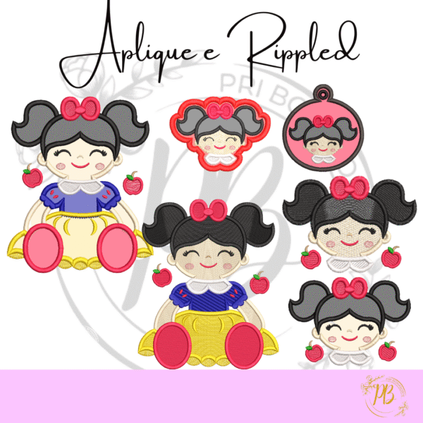 Leya Branca de neve APLIQUE E RIPPLED princesa - Imagem 2