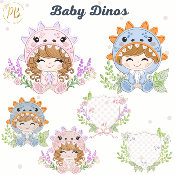 Baby Dinos aplique e rippled