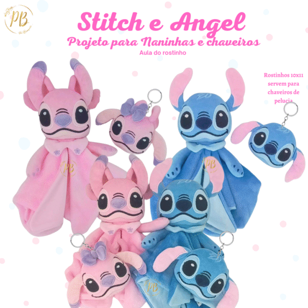 Stitch e Angel projeto Naninhas e pelucias