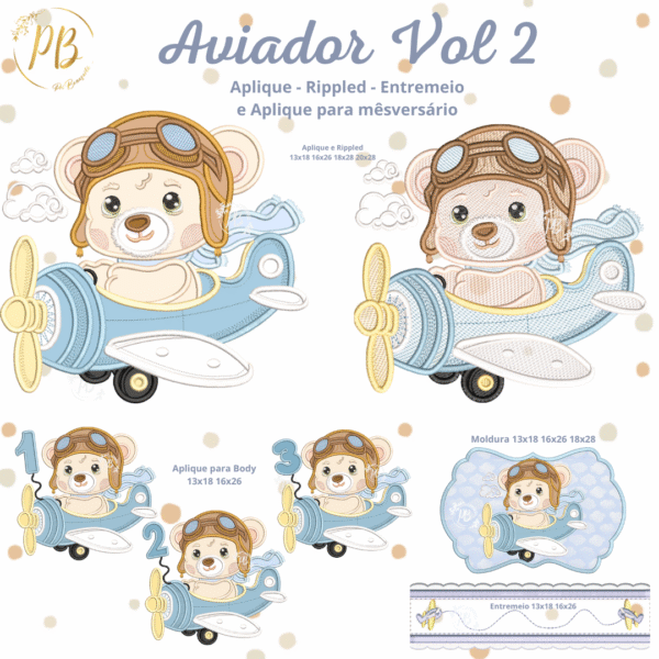 Aviador vol 2 APLIQUE E  RIPPLED