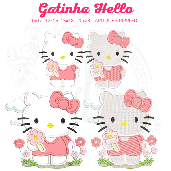 APLIQUE E RIPPLED GATINHA  HELLO