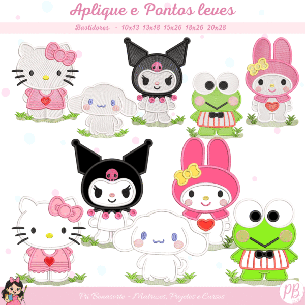 Turminha da Hello kitty- Aplique e Pontos Leves