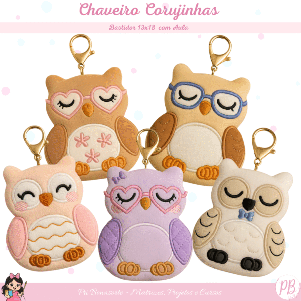 Chaveiros Coruja Pelúcia