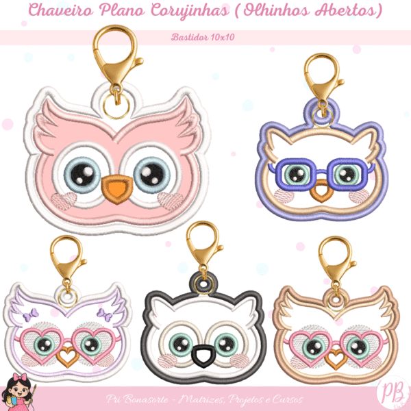 Chaveiro Corujinhas (olhos abertos)