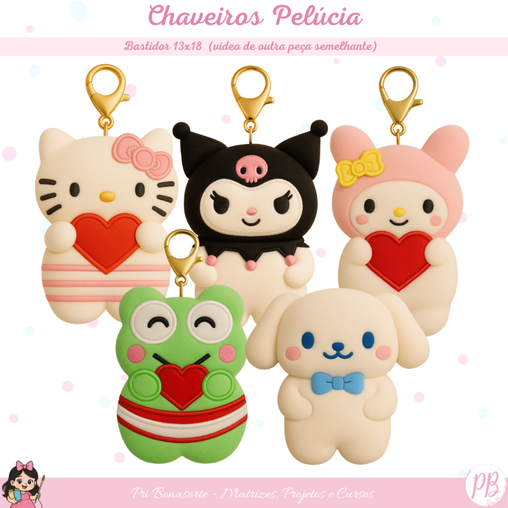 Chaveiro Pelúcia Turminha da Hello Kitty – Pri Bonasorte