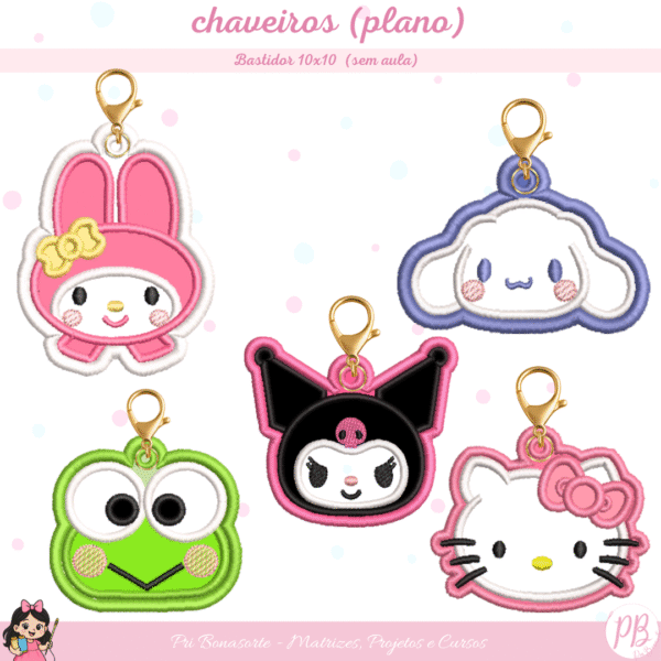 CHAVEIRO PLANO Turminha da Hello Kitty