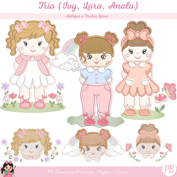 Trio Aplique e Pontos leves (Ivy, Lara, Analu)