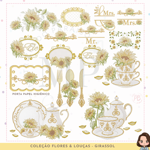 Coleção Girassol Louças e Flores