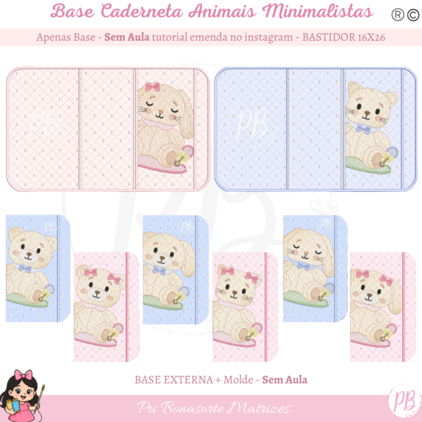 BASE Caderneta ANIMAIS MINIMALISTAS