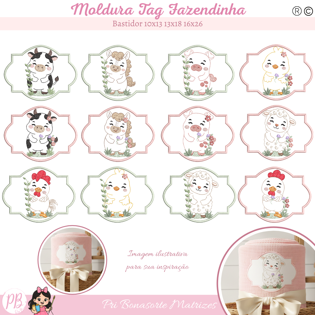 MOLDURA TAG FAZENDINHA - PRÉ VENDA LIBERAÇÃO 06/04 21HS