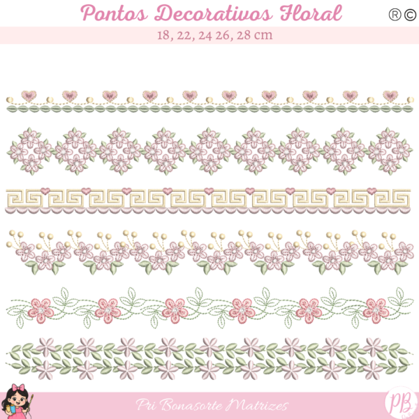 Pontos Decorativos Floral - Pré venda liberação 13/04 21hs