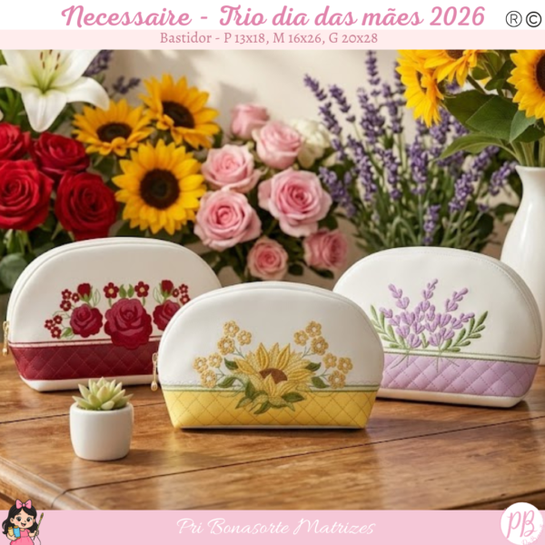 Necessaire  trio Dia das Mães 2026