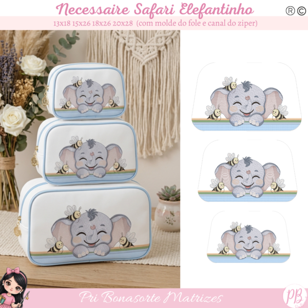 NECESSAIRE ELEFANTE - LIBERAÇÃO 01/06 - RECEBE O EMAIL NA HORA DA COMPRA