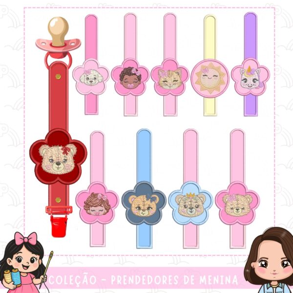 Coleção 1 Prendedor de chupeta Baby Meninas - PRÉ VENDA LIBERAÇÃO 22/05 21HS