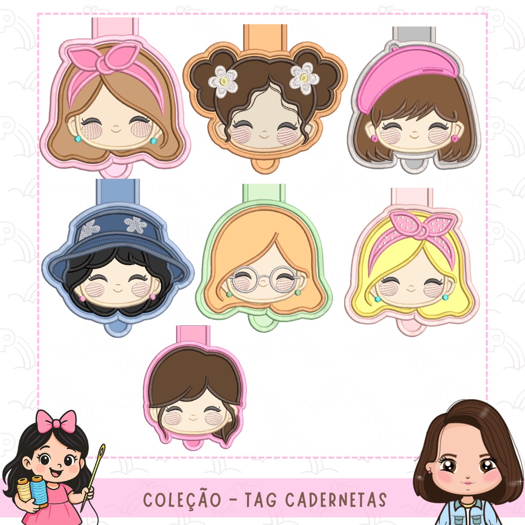 MENININHAS - ABAS E BASE PARA CADERNETA - EMAIL STITCHGUARD - Imagem 2