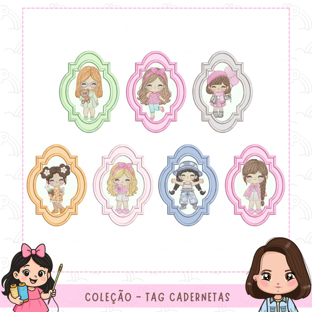 MENININHAS - ABAS E BASE PARA CADERNETA - EMAIL STITCHGUARD - Imagem 3