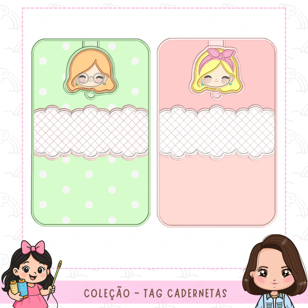 MENININHAS - ABAS E BASE PARA CADERNETA - EMAIL STITCHGUARD - Imagem 4