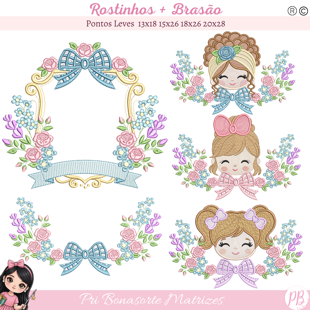 Bonequinhas e Brasão – EMAIL ENVIADO NA HORA DA COMPRA stitchguard