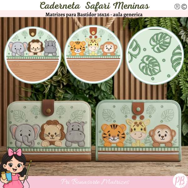 Cadernetas Safari Meninos - EMAIL ENVIADO NA HORA DA COMPRA Stitchguard
