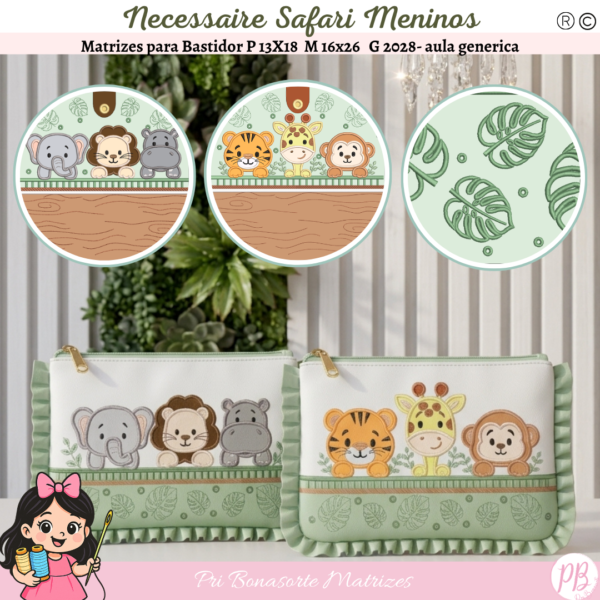 SAFARI NECESSAIRES MENINOS - EMAIL ENVIADO NA HORA DA COMPRA Stitchguard