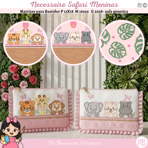 SAFARI NECESSAIRES MENINAS - EMAIL ENVIADO NA HORA DA COMPRA Stitchguard
