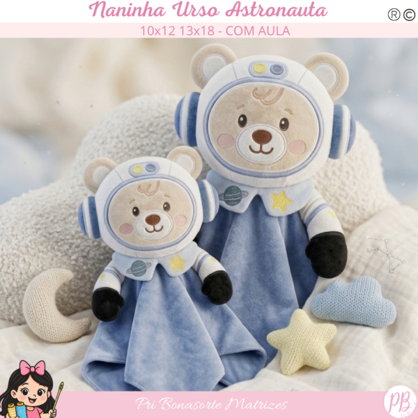 1 NANINHA Ursinho Apolo Astronauta – MATRIZES SEGUEM NO EMAIL STITCHGUARD NO ATO DA COMPRA